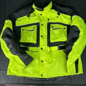 High-Visibility Men's Motorcycle Jacket - Neon Yellow & Black
